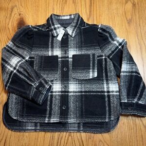 Gap Wool Blend Jacket Women's Large Buffalo Check Black Plaid NWT $148